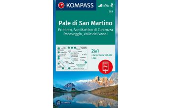Wanderkarten Italien Kompass-Karte 653, Pale di San Martino, Primiero, San Martino di Castrozza 1:25.000 Kompass-Karten GmbH