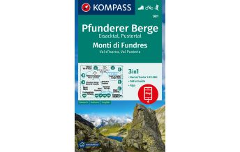 Hiking Maps South Tyrol + Dolomites Kompass-Karte 081, Pfunderer Berge/Monti di Fundres 1:25.000 Kompass-Karten GmbH