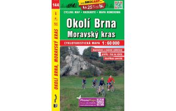 Radkarten Tschechien SHOcart Cycling Map 144, Okolí Brna, Moravský kras/Mährischer Karst 1:60.000 Shocart