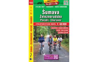 Radkarten Tschechien SHOcart Cycling Map 155 - Sumava, Zeleznorudsko 1:60.000 Shocart