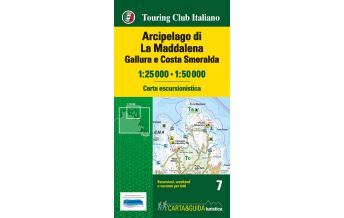 Hiking Maps Italy TCI carta escursionistica 7, Arcipelago di La Maddalena, Gallura e Costa Smeralda 1:50.000 Touring Club Italiano