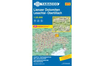 Mountainbike Touring / Mountainbike Maps Tabacco-Karte 072, Lienzer Dolomiten, Lesachtal, Obertilliach 1:25.000 Tabacco