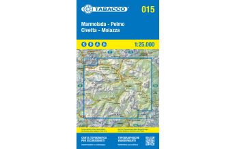 Mountainbike-Touren - Mountainbikekarten Tabacco-Karte 015, Marmolada, Pelmo, Civetta, Moiazza 1:25.000 Tabacco