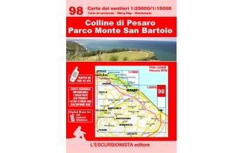 Wanderkarten Apennin Escursionista-Karte 98, Colline di Pesaro, Parco Monte San Bartolo 1:25.000 L'Escursionista