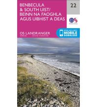 Hiking Maps Scotland OS Landranger Map 22, Benbecula & South Uist 1:50.000 Ordnance Survey UK