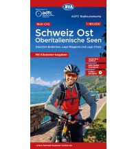 Radkarten Österreich ADFC-Radtourenkarte CH2, Schweiz Ost, Oberitalienische Seen 1:160.000 BVA BikeMedia