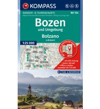 Hiking Maps South Tyrol + Dolomites Kompass-Karte 154, Bozen und Umgebung/Bolzano e dintorni 1:25.000 Kompass-Karten GmbH